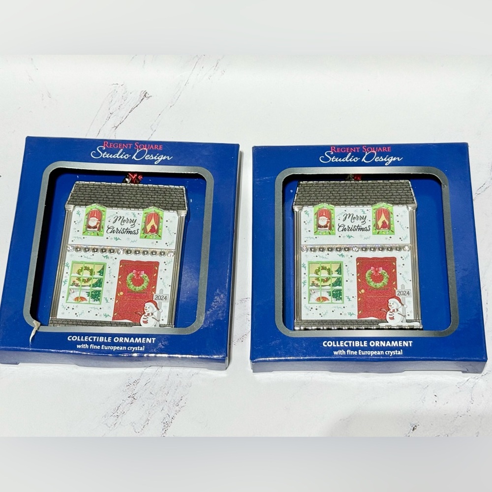 Merry Christmas 2024 Regent Square Studio Design Ornament W/Fine EuropeanCrystal